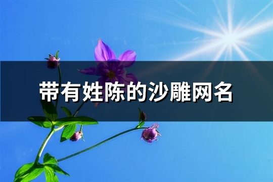 带有姓陈的沙雕网名(166个)