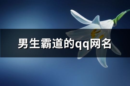 男生霸道的qq网名(92个)