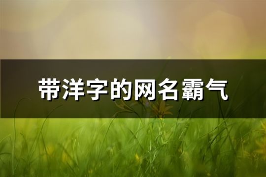 带洋字的网名霸气(130个)