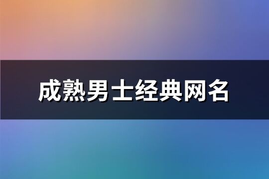 成熟男士经典网名(170个)