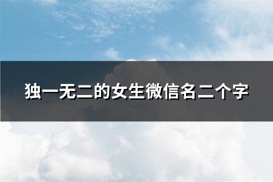 独一无二的女生微信名二个字(224个)