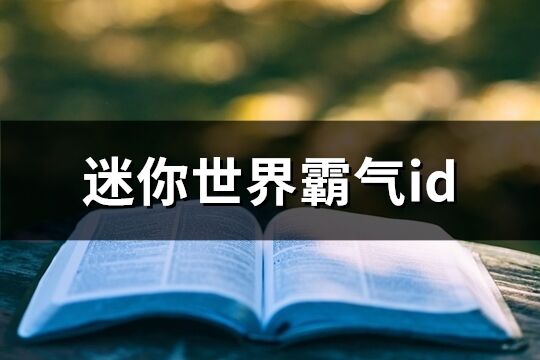 迷你世界霸气id(共96个)