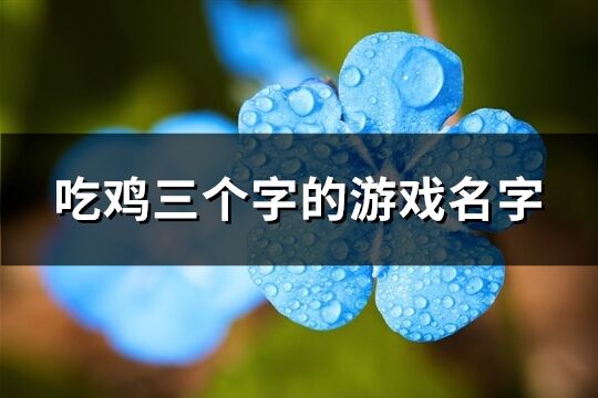 吃鸡三个字的游戏名字(767个)