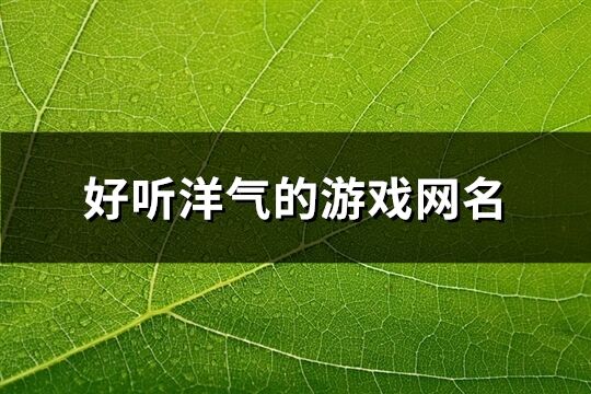 好听洋气的游戏网名(精选269个)