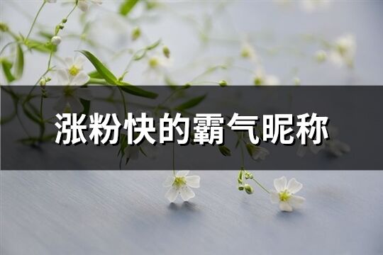 涨粉快的霸气昵称(共94个)