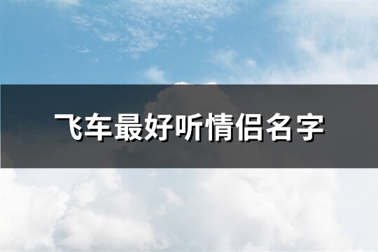 飞车最好听情侣名字(172个)