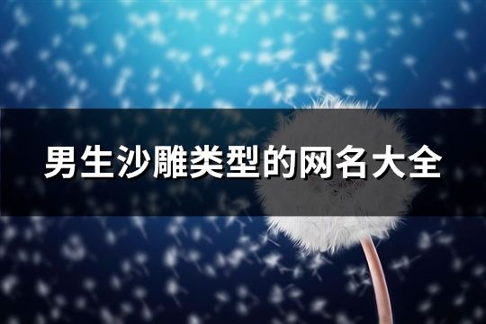 男生沙雕类型的网名大全(89个)