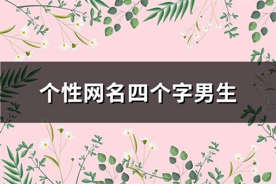 个性网名四个字男生(60个)