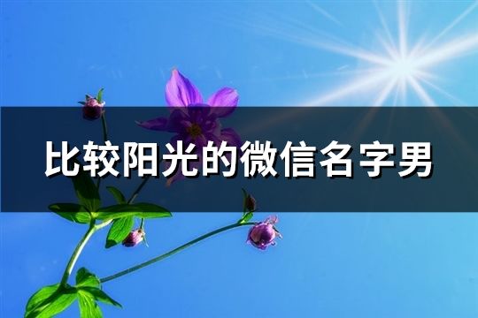 比较阳光的微信名字男(共113个)