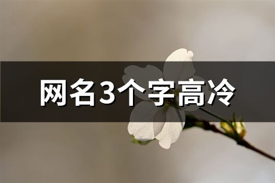 网名3个字高冷(共46个)