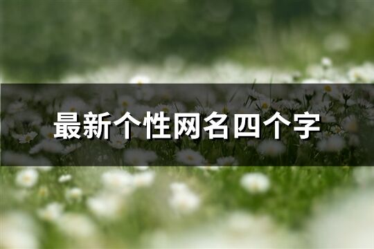 最新个性网名四个字(精选156个)