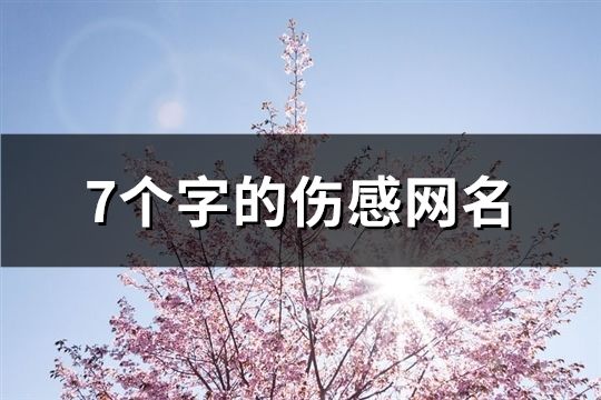 7个字的伤感网名(共71个)