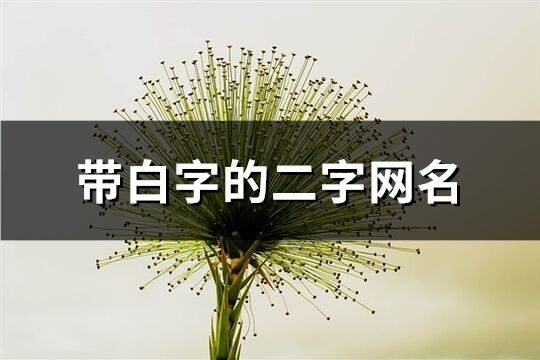 带白字的二字网名(精选165个)