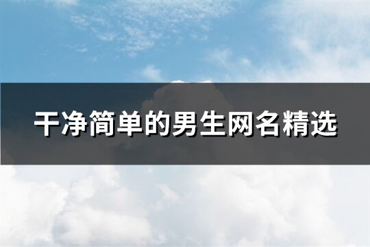 干净简单的男生网名精选(精选225个)