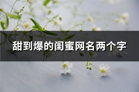 甜到爆的闺蜜网名两个字(共147个)