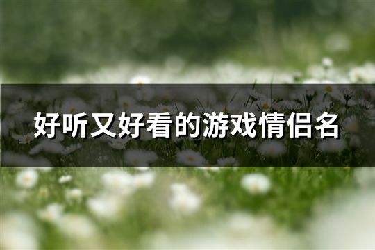 好听又好看的游戏情侣名(62个)