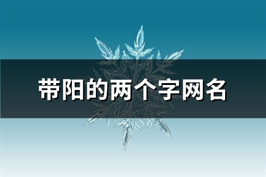 带阳的两个字网名(共32个)