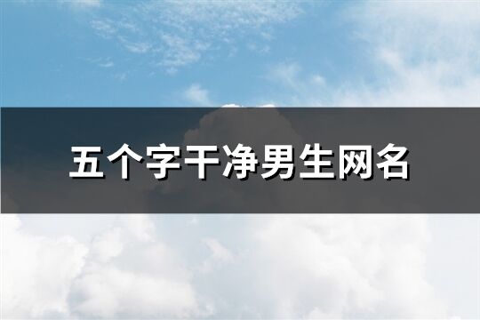 五个字干净男生网名(144个)