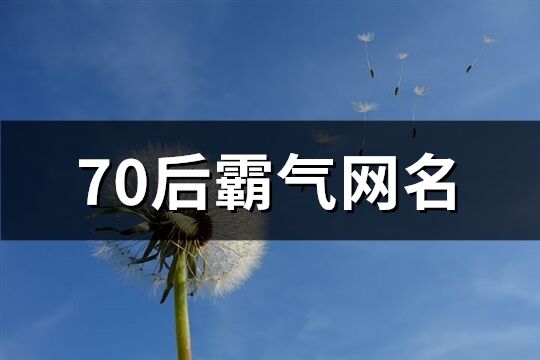 70后霸气网名(共82个)