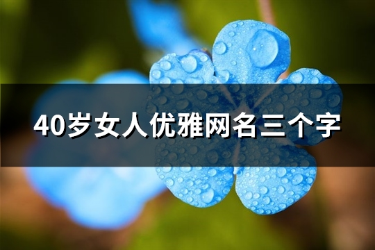 40岁女人优雅网名三个字(共98个)