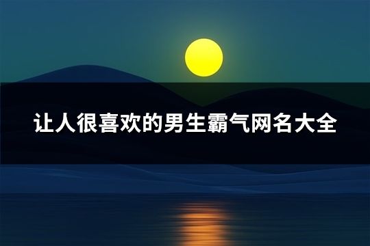 让人很喜欢的男生霸气网名大全(共100个)