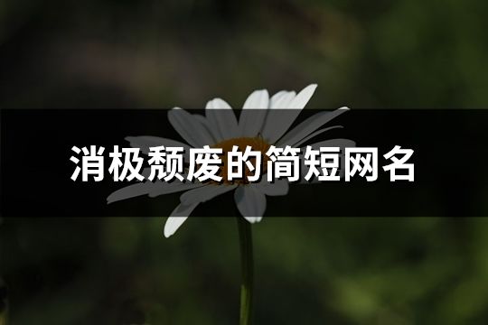 消极颓废的简短网名(共182个)