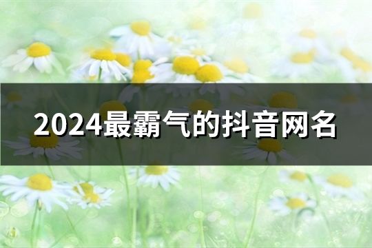 2024最霸气的抖音网名(65个)