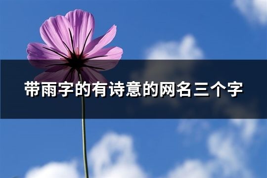 带雨字的有诗意的网名三个字(精选81个)