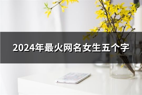 2024年最火网名女生五个字(101个)