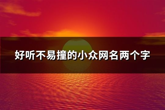 好听不易撞的小众网名两个字(精选166个)