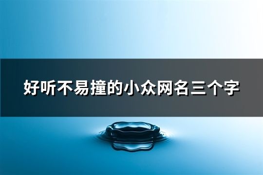 好听不易撞的小众网名三个字(精选98个)