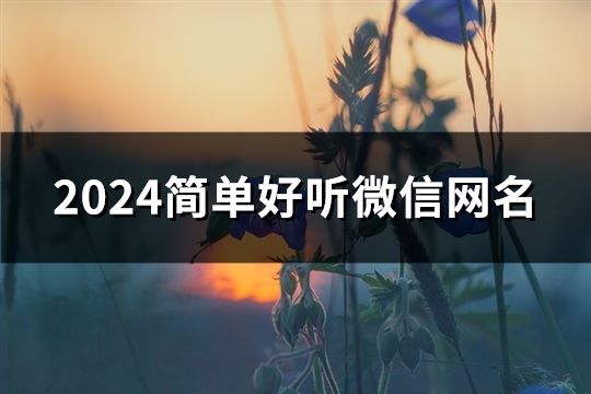 2024简单好听微信网名(共74个)