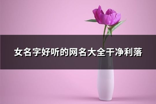 女名字好听的网名大全干净利落(精选67个)