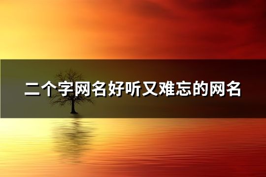 二个字网名好听又难忘的网名(181个)