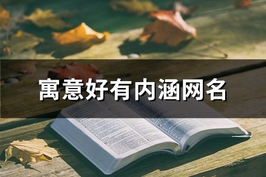 寓意好有内涵网名(77个)