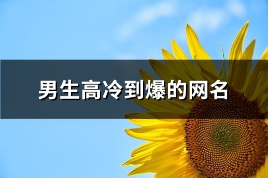 男生高冷到爆的网名(76个)