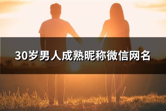 30岁男人成熟昵称微信网名(共87个)