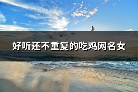 好听还不重复的吃鸡网名女(82个)