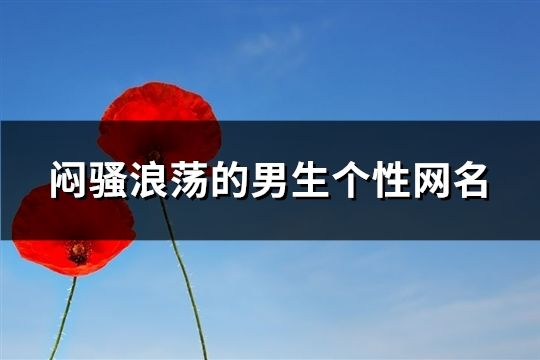 闷骚浪荡的男生个性网名(共122个)