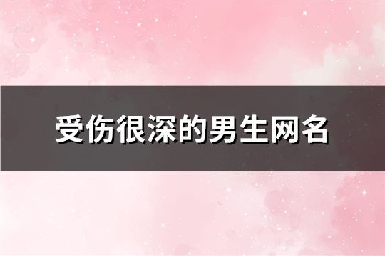 受伤很深的男生网名(精选123个)