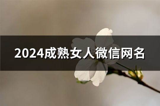 2024成熟女人微信网名(132个)