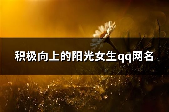 积极向上的阳光女生qq网名(共88个)