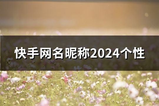 快手网名昵称2024个性(精选174个)