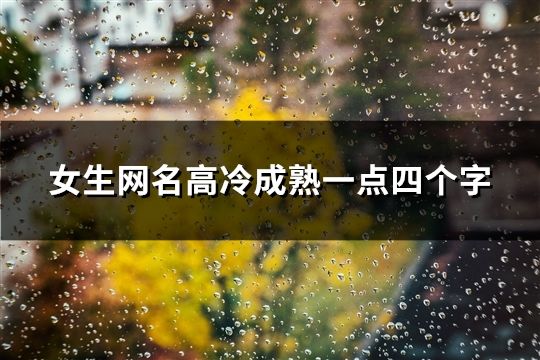 女生网名高冷成熟一点四个字(60个)