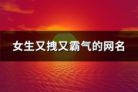 女生又拽又霸气的网名(574个)