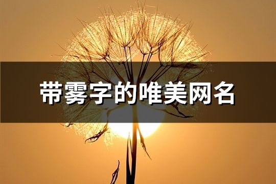 带雾字的唯美网名(103个)