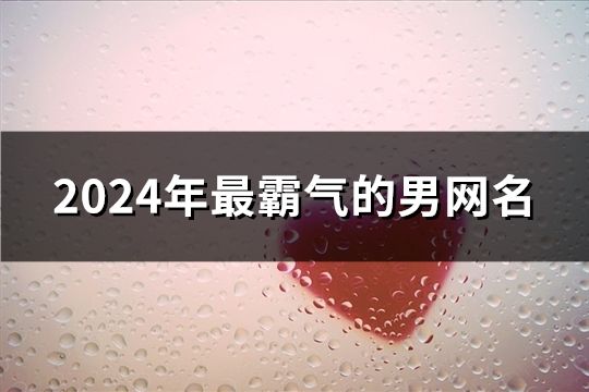 2024年最霸气的男网名(共528个)