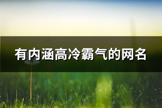 有内涵高冷霸气的网名(精选327个)