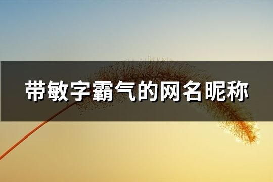 带敏字霸气的网名昵称(精选69个)