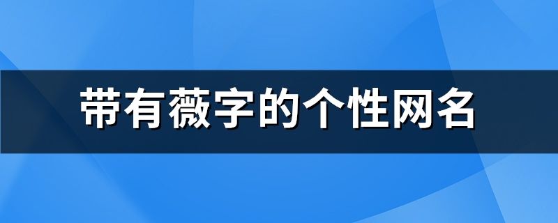 带有薇字的个性网名(精选61个)